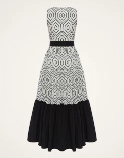 La DoubleJ Vestiti<Sleeveless Big DressSolid Ivory in Cotton Sangallo
