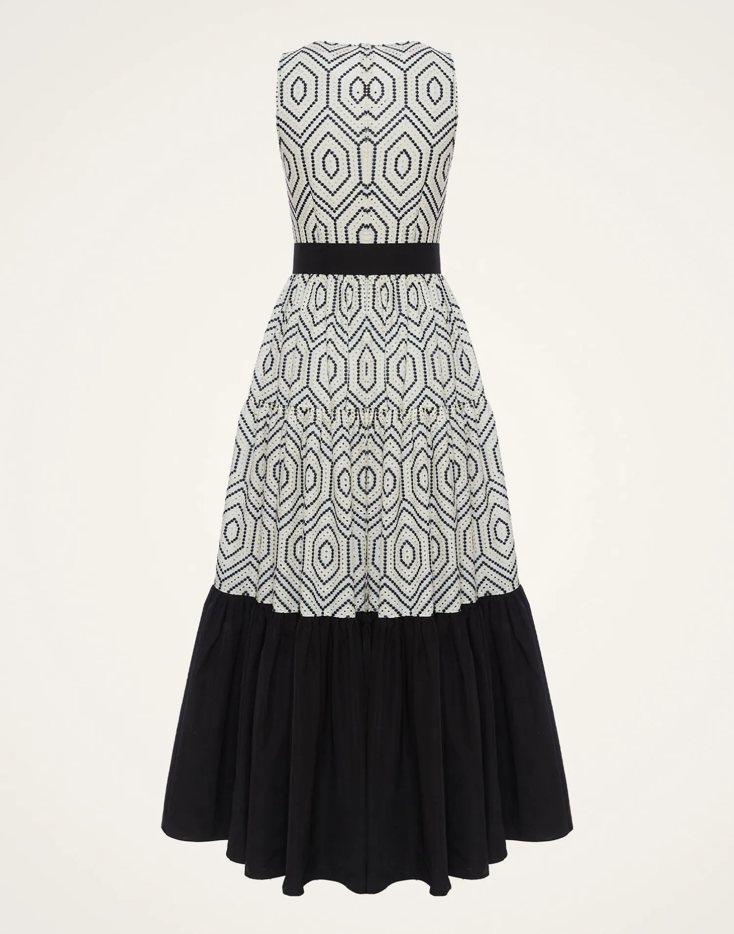 La DoubleJ Vestiti<Sleeveless Big DressSolid Ivory in Cotton Sangallo