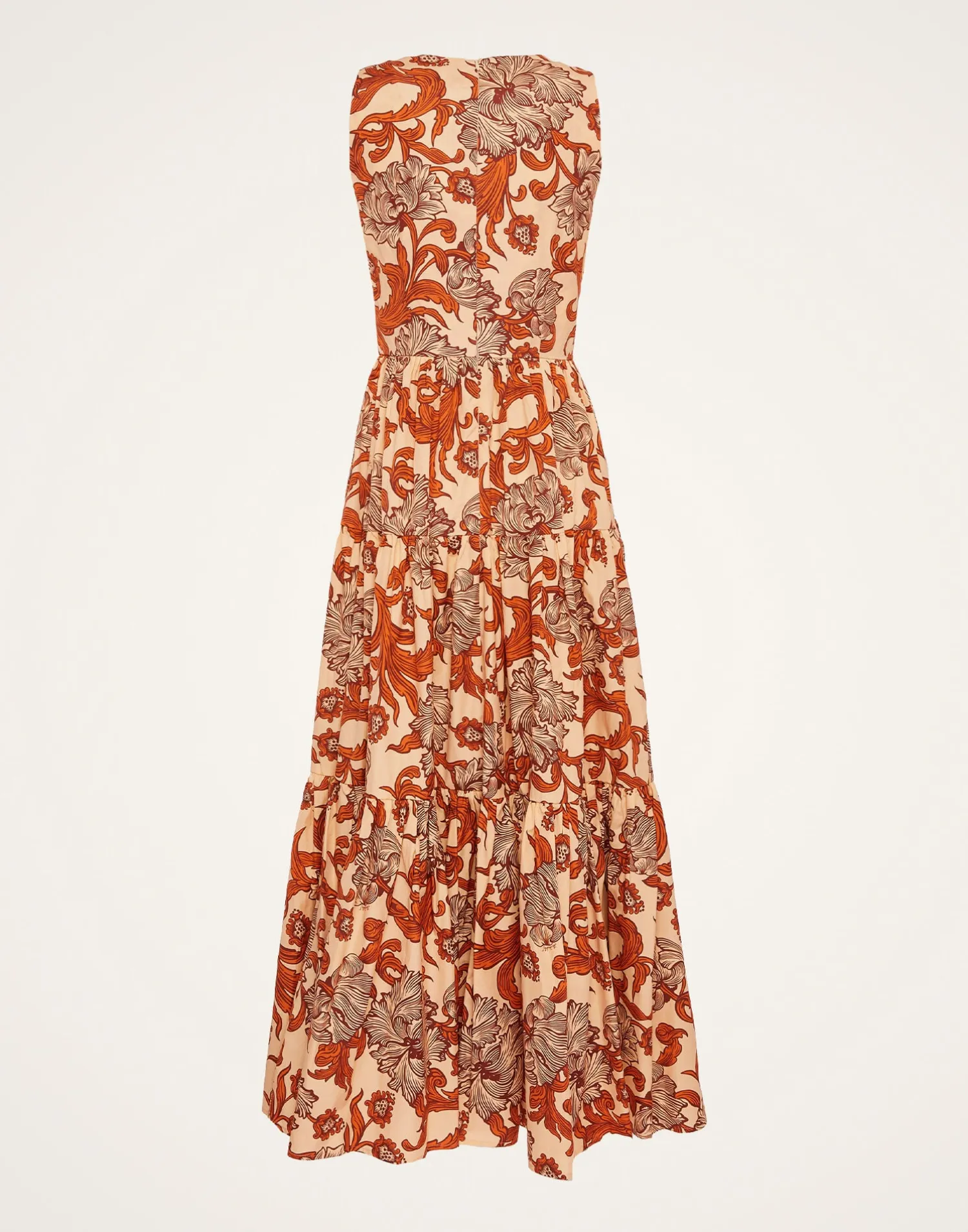 La DoubleJ Party Dressing<Sleeveless Big Dress V-NeckReef Pale Pink in Summer Poplin