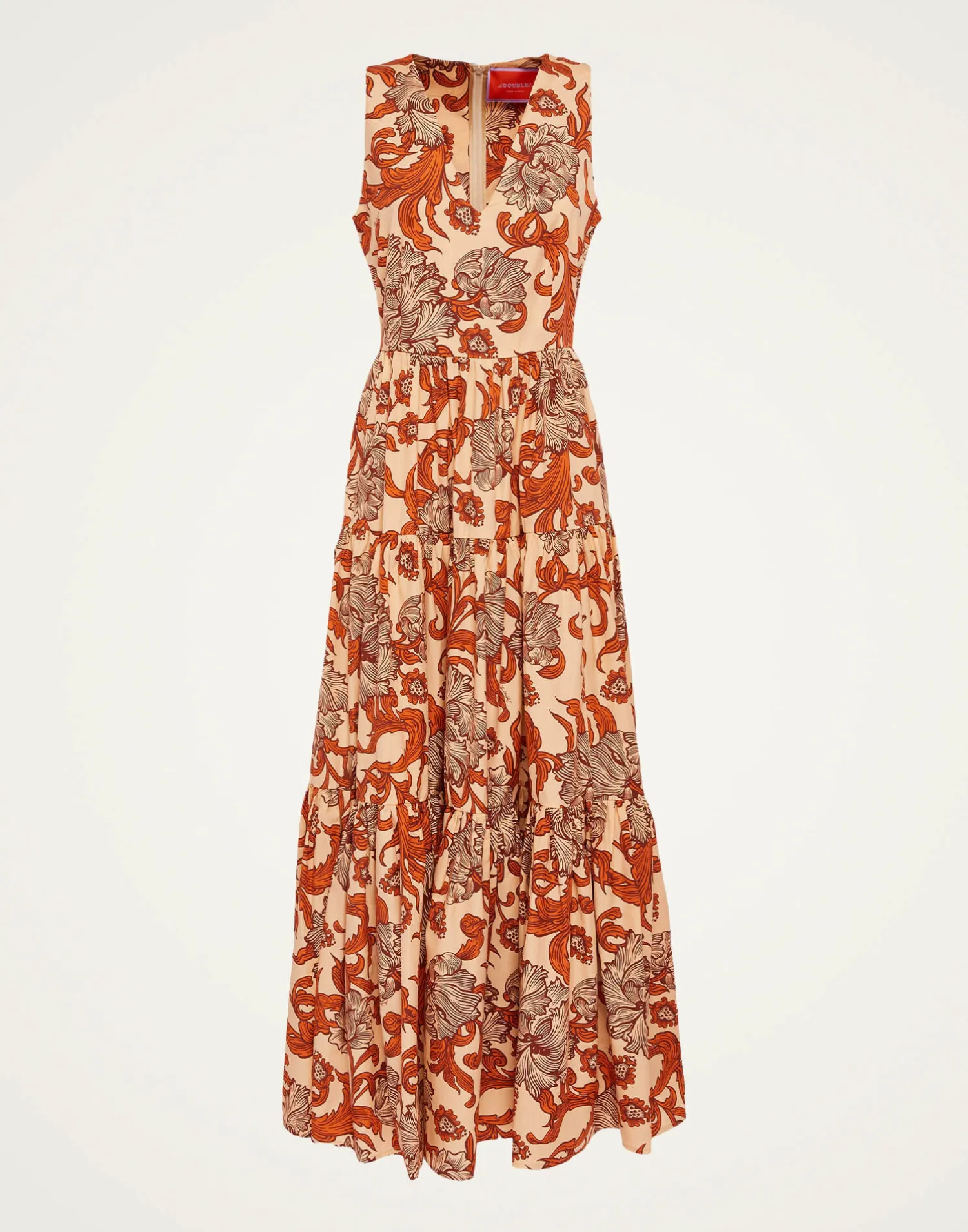La DoubleJ Vestiti<Sleeveless Big Dress V-NeckReef Pale Pink in Summer Poplin