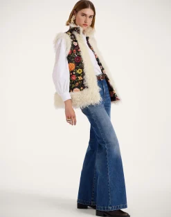 La DoubleJ Capispalla<Sleeveless Folk JacketBotticelli Black in Compact Jersey