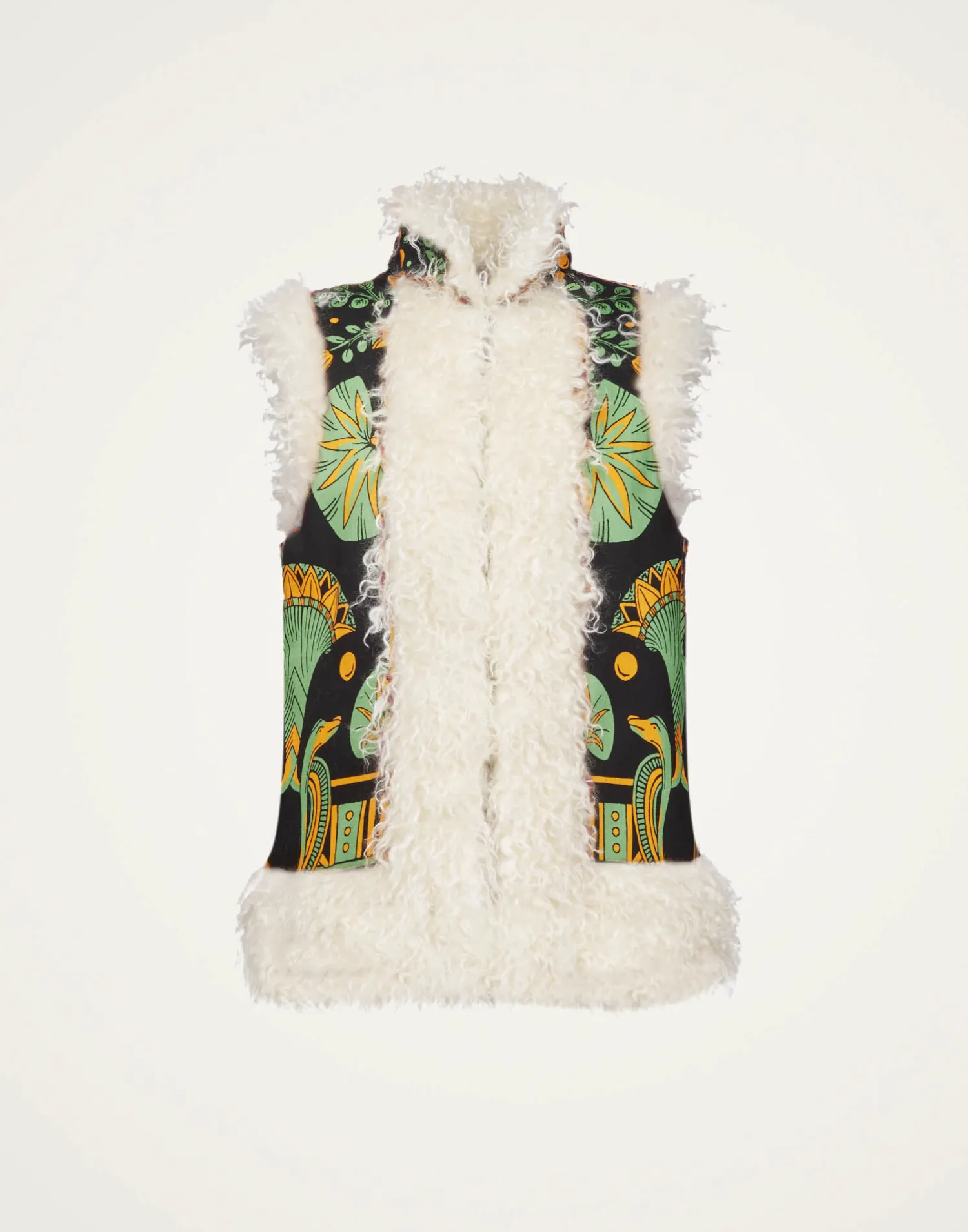 La DoubleJ Capispalla<Sleeveless Folk JacketThe Nile Placée Black in Faille