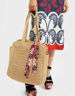 La DoubleJ Foulard E Sciarpe|Accessories<Slim ScarfMoonflower Navy in Fodera
