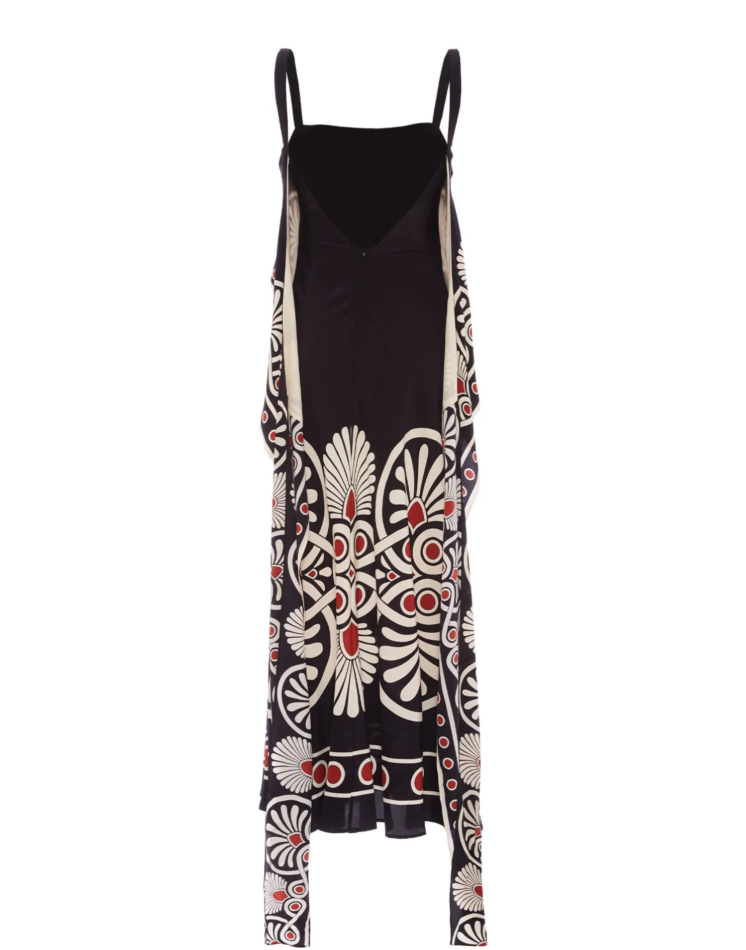 La DoubleJ Vestiti<Slip-Around DressMedallion Placée Black in Crepe De Chine