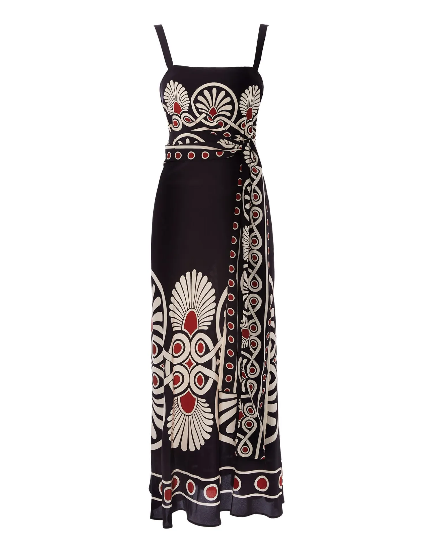 La DoubleJ Party Dressing<Slip-Around DressMedallion Placée Black in Crepe De Chine