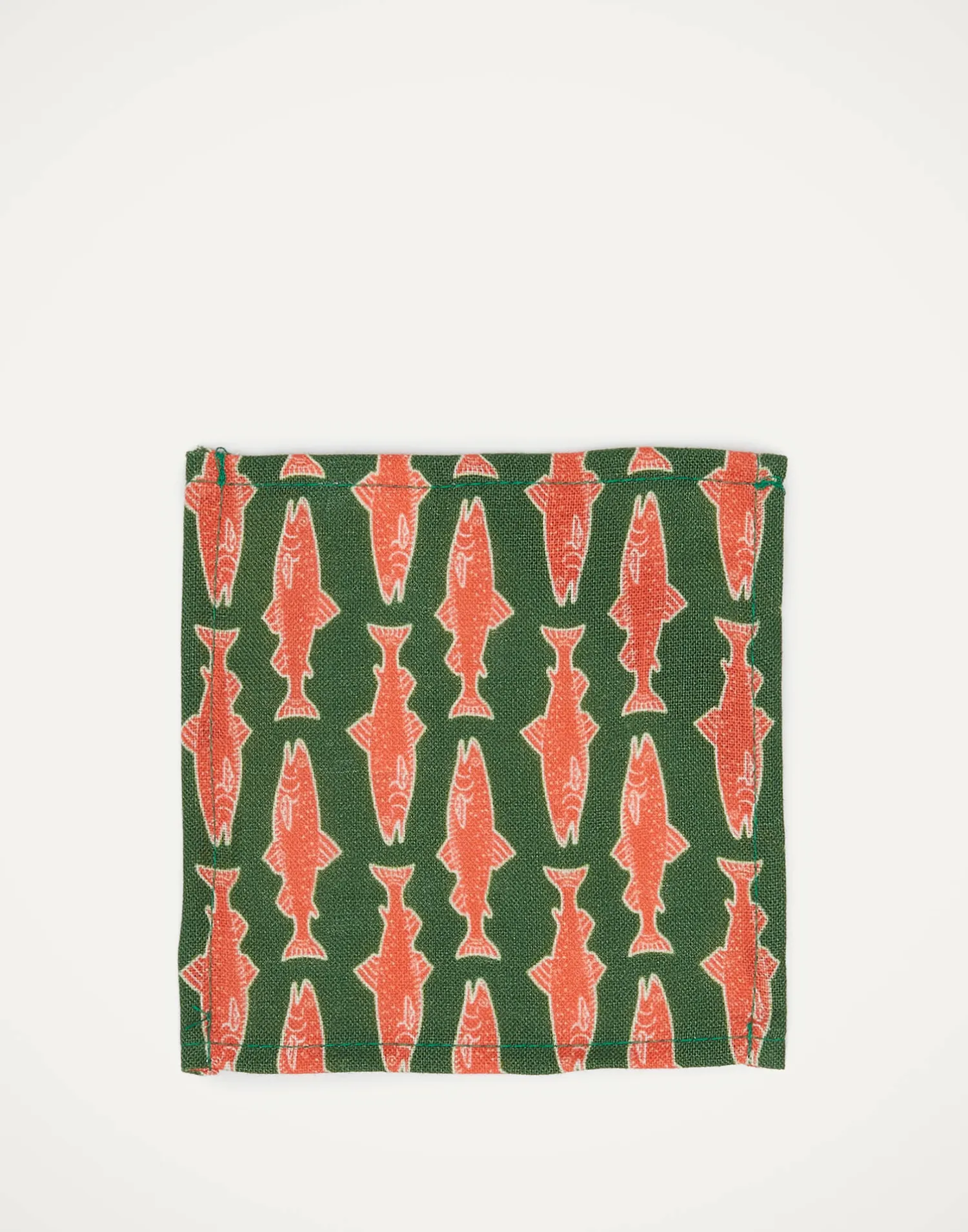 La DoubleJ Tovaglioli|Tessili<Small Napkins Set Of 4Como Fish Green Small in Linen