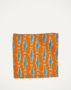 La DoubleJ Tovaglioli|Tessili<Small Napkins Set Of 4Como Fish Orange Small in Linen