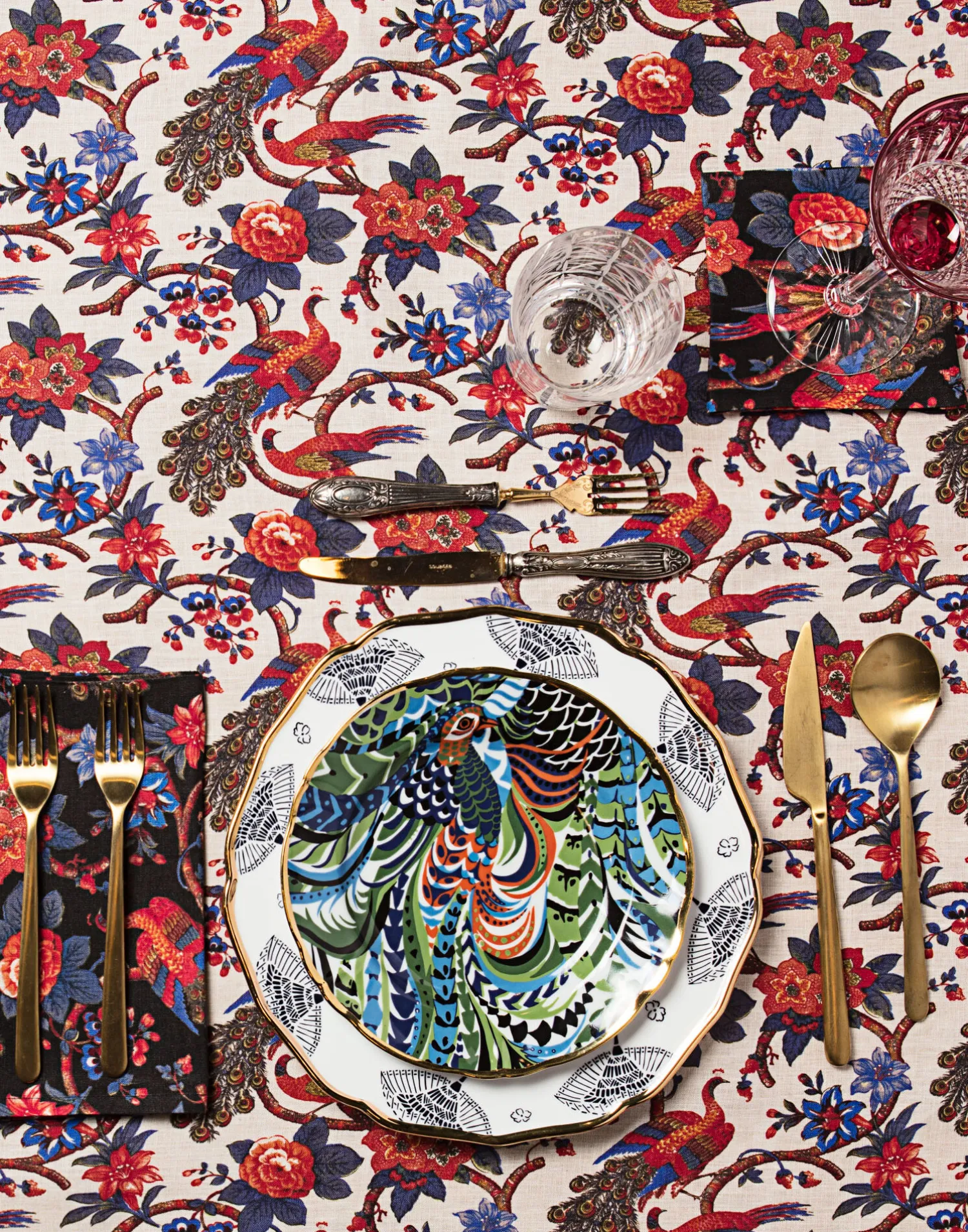 La DoubleJ Tovaglie|Tessili<Small TableclothPavone in Linen