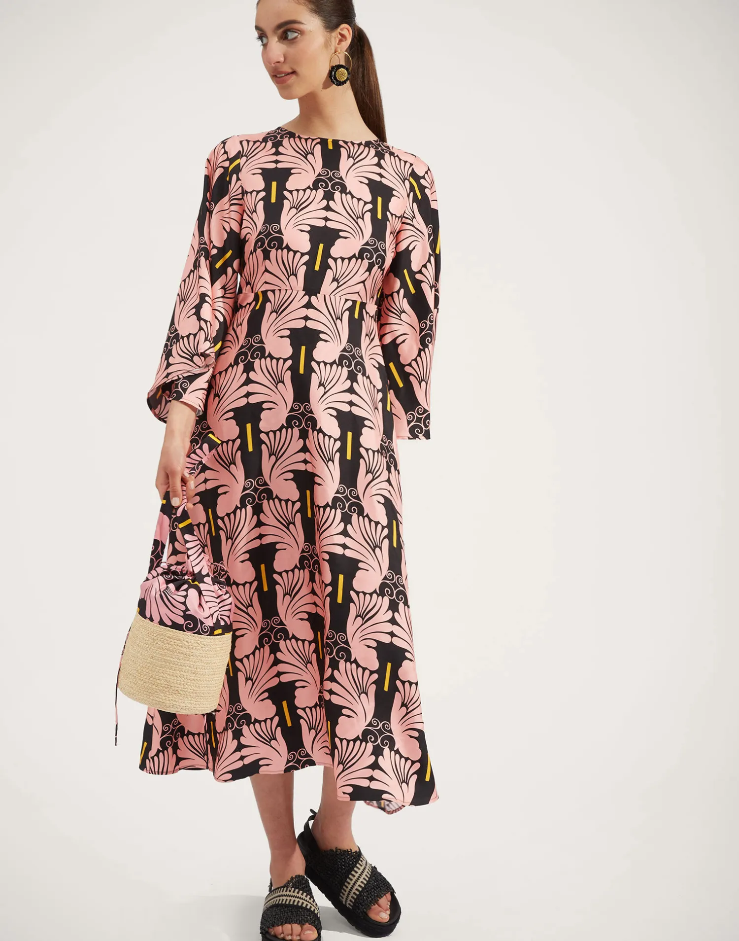 La DoubleJ Vestiti<Sorella DressAli Rosa in Twill Silk