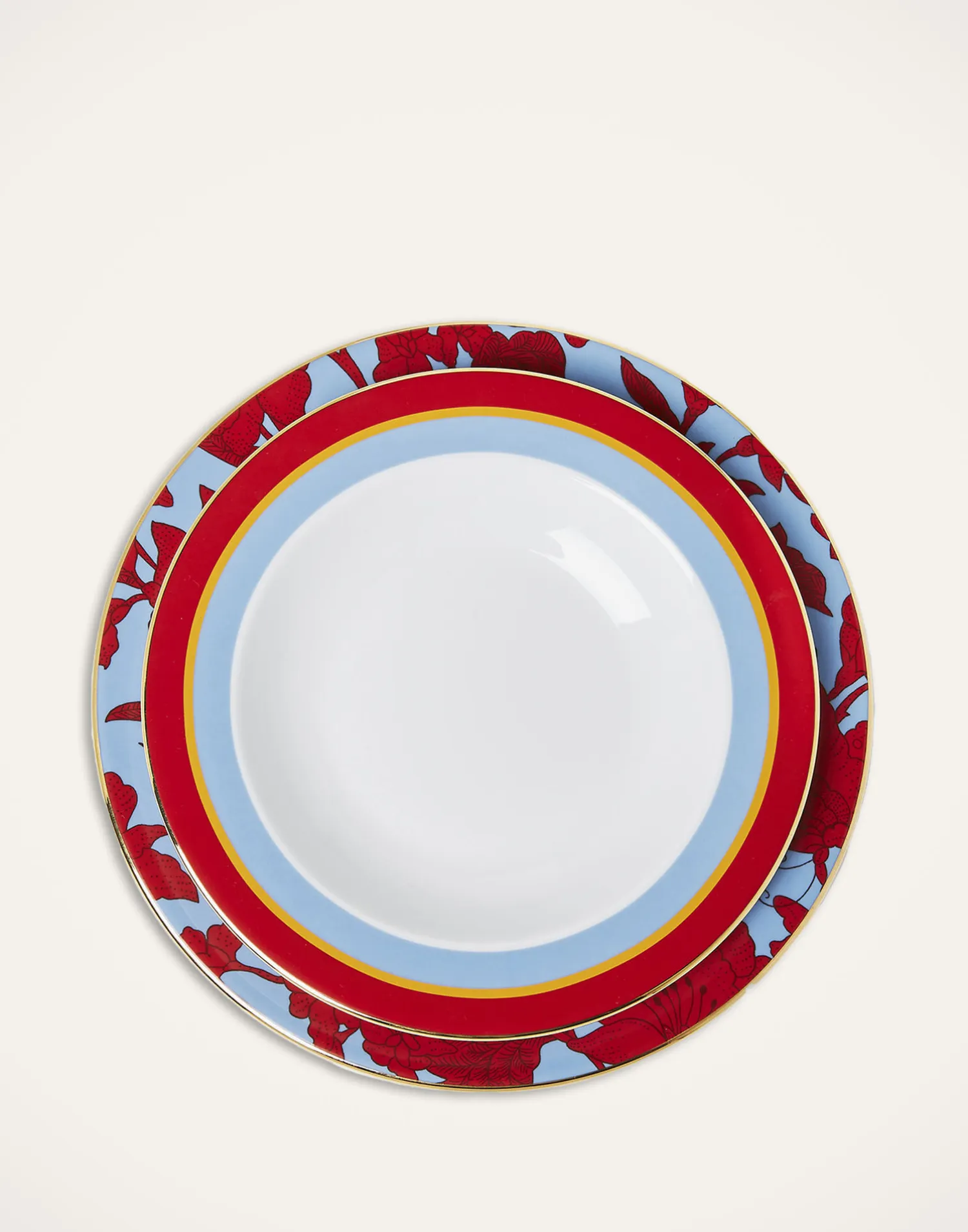 La DoubleJ Piatti|Tavola<Soup And Dinner Plates SetRoman Holiday Vino in Porcelain
