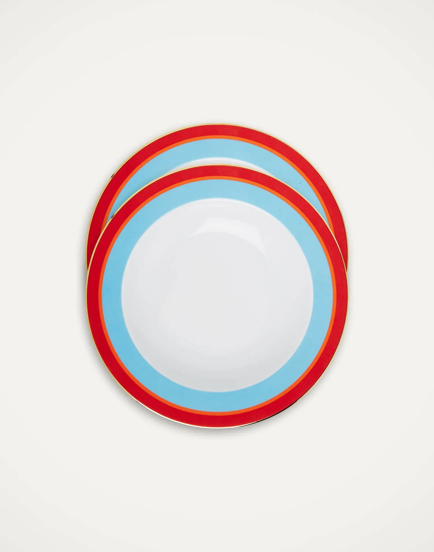 La DoubleJ Piatti|Tavola<Soup Plates Set Of 2Rainbow Azure in Porcelain