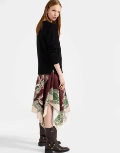 La DoubleJ Vestiti<Sporty Foulard DressPortal Placée Brown in Heavy Jersey