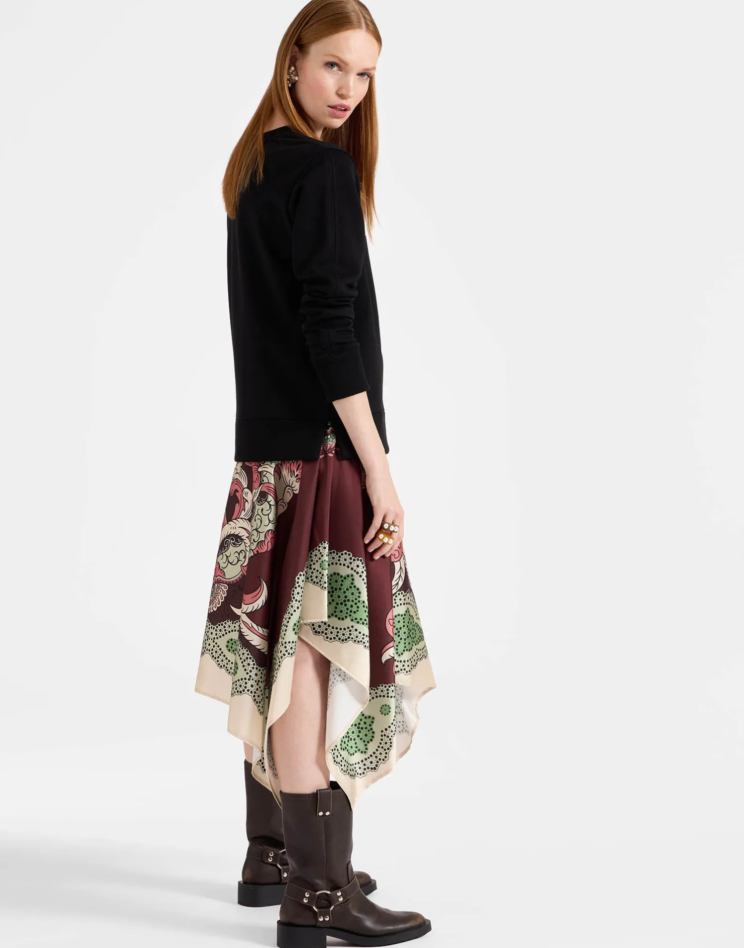 La DoubleJ Vestiti<Sporty Foulard DressPortal Placée Brown in Heavy Jersey