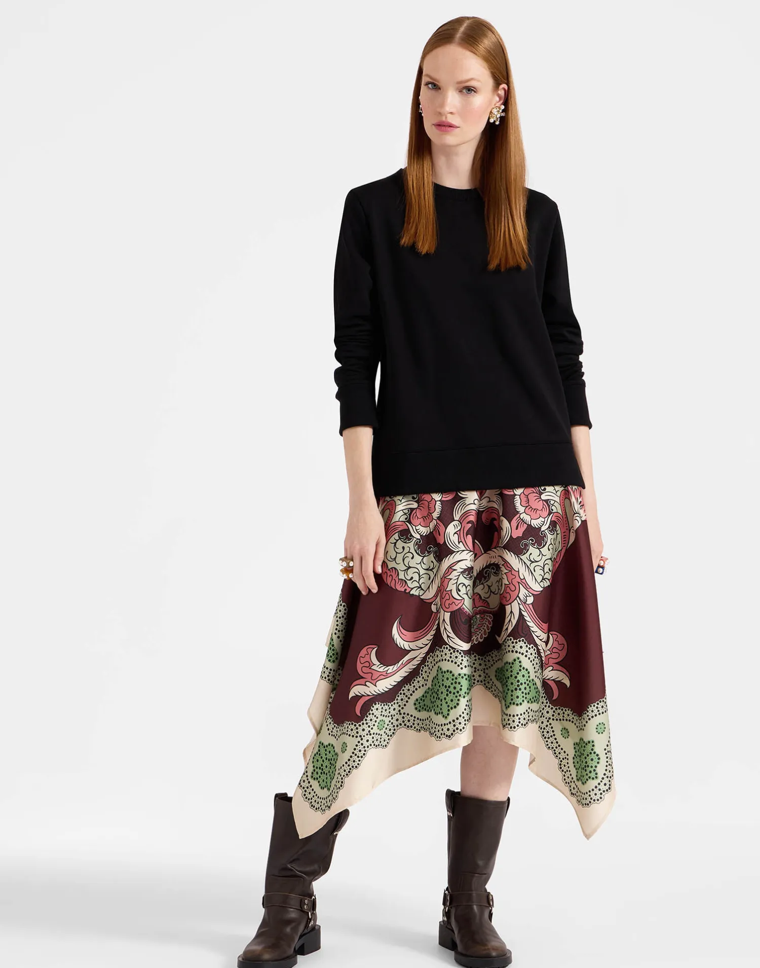 La DoubleJ Vestiti<Sporty Foulard DressPortal Placée Brown in Heavy Jersey