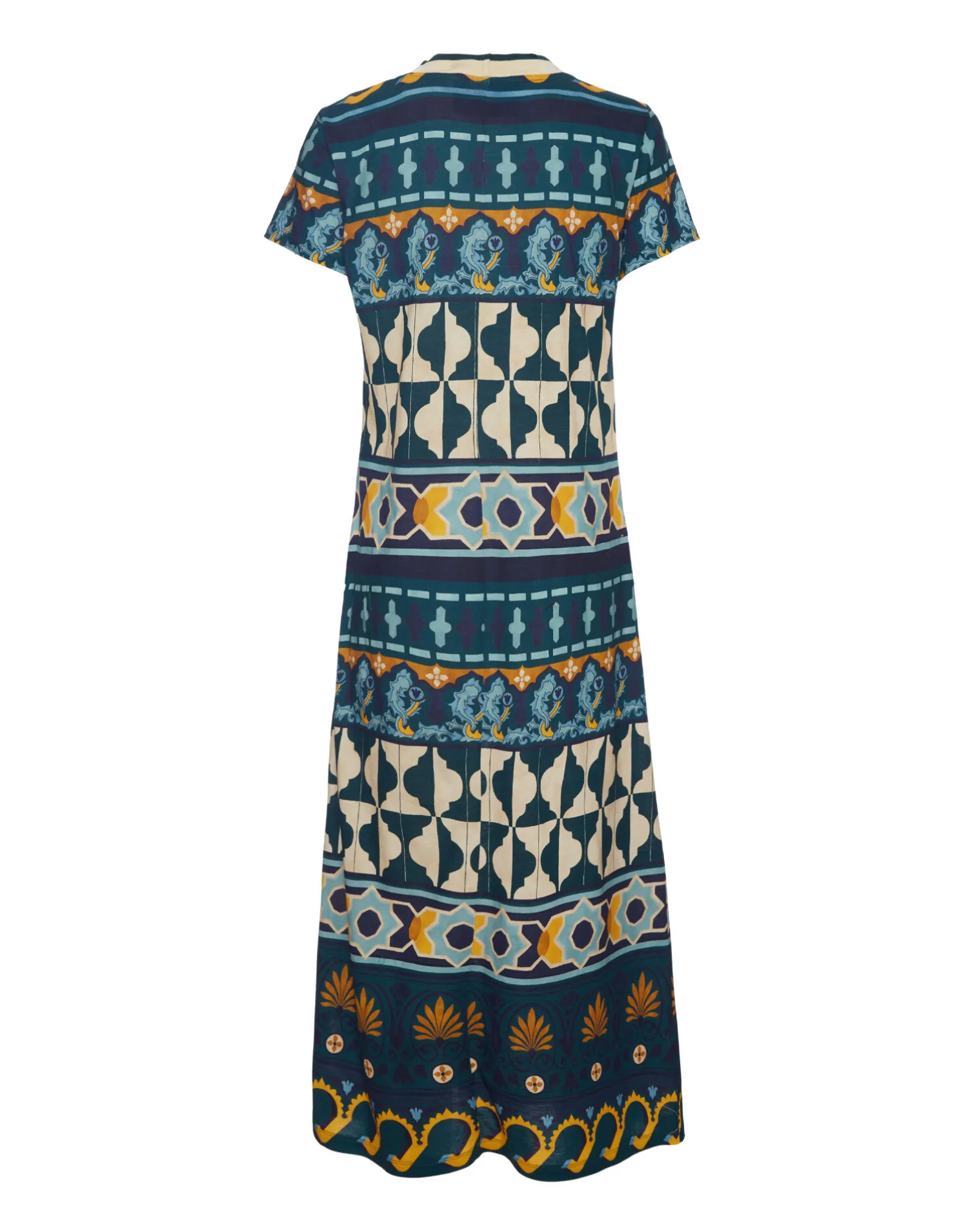 La DoubleJ Vestiti<Sporty Swing DressCasareale Barré Placèe Emerald in Cotton Jersey