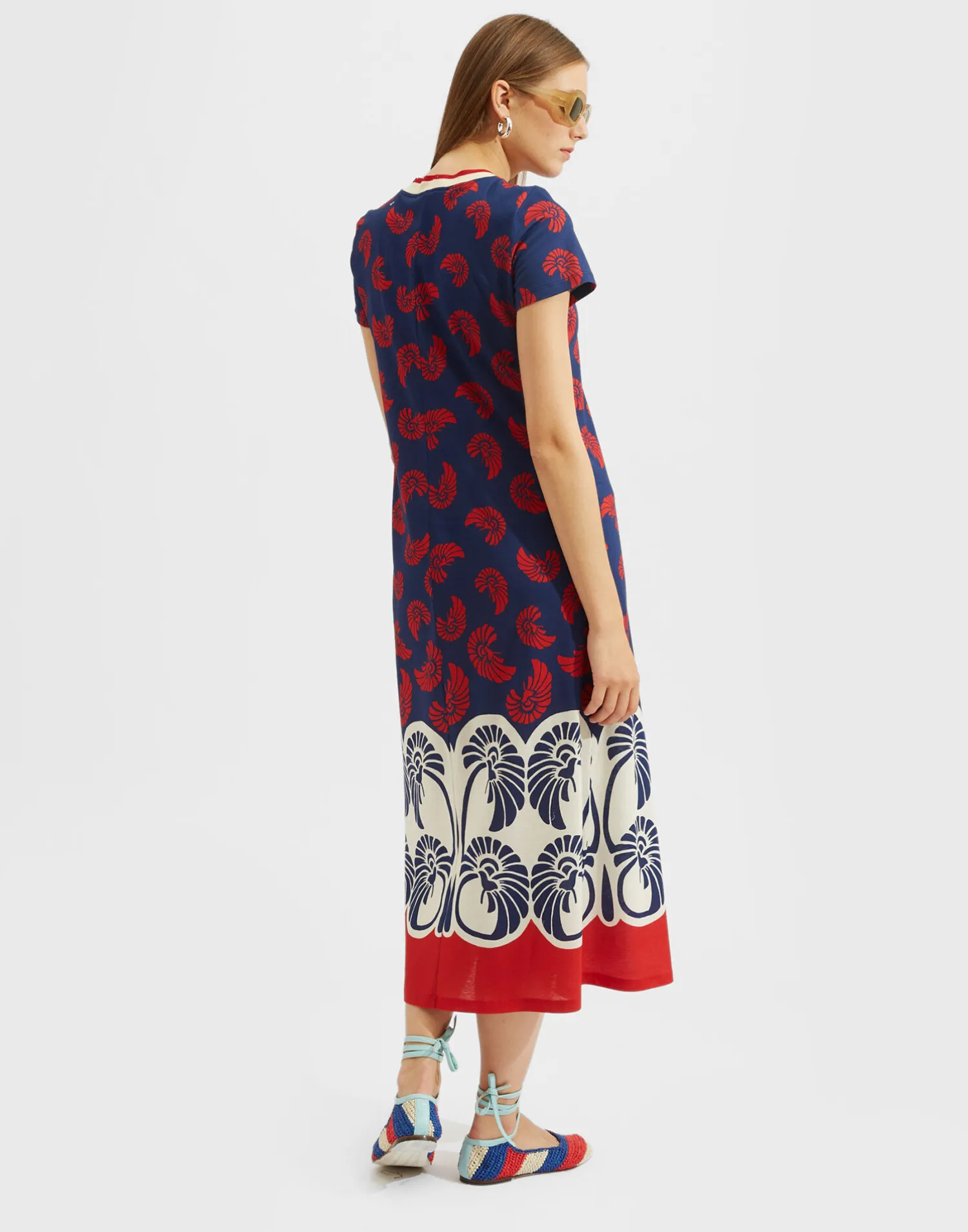 La DoubleJ Vestiti<Sporty Swing DressPalmetto Placée in Cotton Jersey