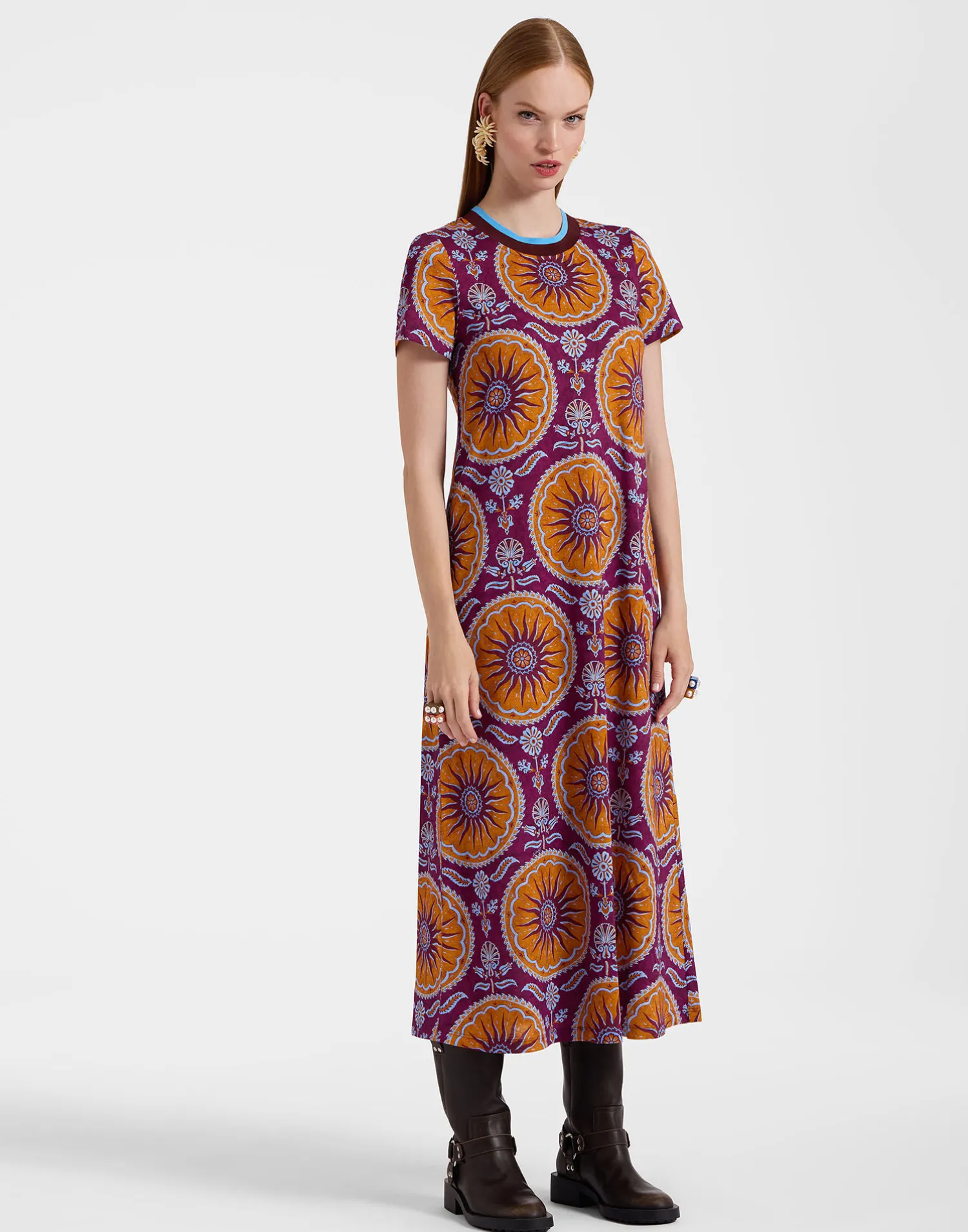 La DoubleJ Vestiti<Sporty Swing DressSovereign Purple in Cotton Jersey