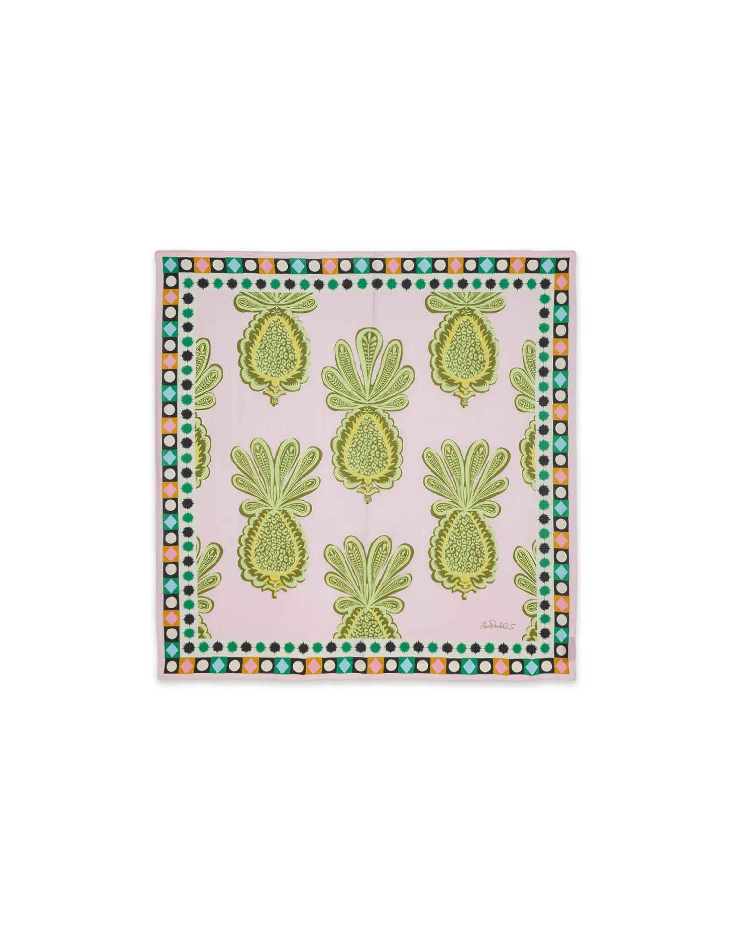 La DoubleJ Foulard E Sciarpe|Accessories<Square ScarfBig Pineapple Pink in Cotton/Silk