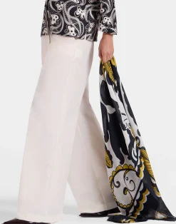 La DoubleJ Foulard E Sciarpe|Accessories<Square ScarfMarea Black & White in Modal Silk