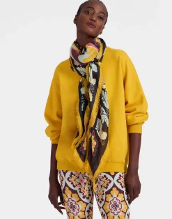 La DoubleJ Foulard E Sciarpe|Accessories<Square ScarfPalazzo Yellow in Modal Silk