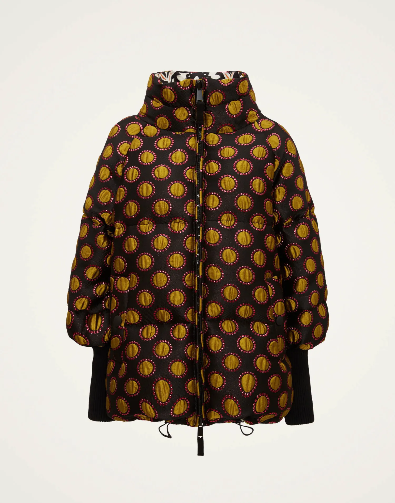 La DoubleJ Capispalla<St. Moritz Reversible JacketWinter Sun Black in Jacquard
