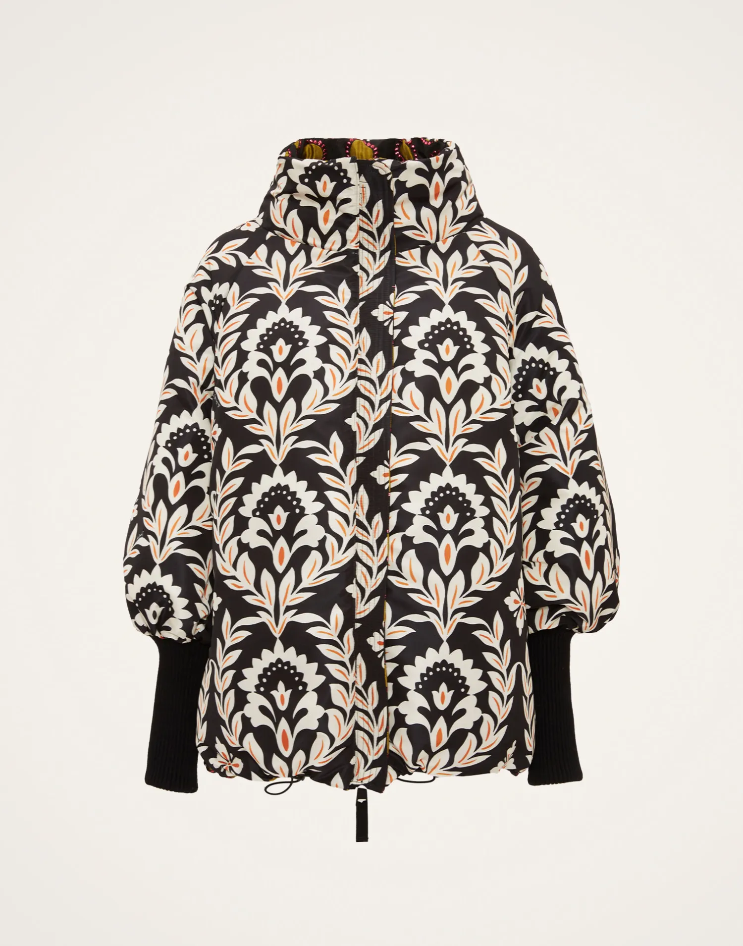 La DoubleJ Capispalla<St. Moritz Reversible JacketWinter Sun Black in Jacquard