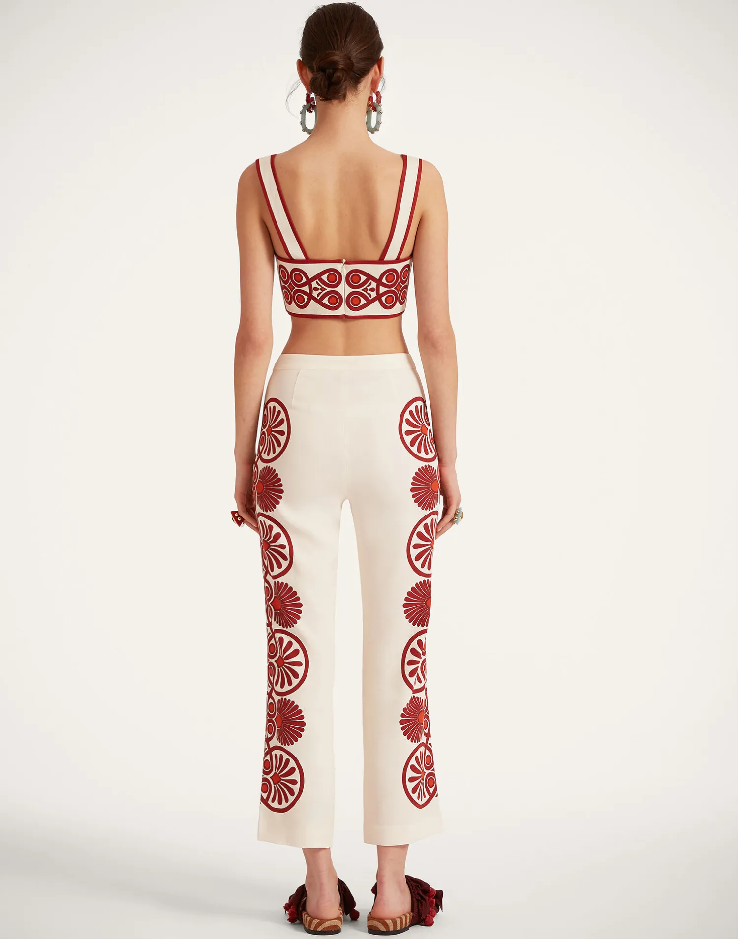 La DoubleJ Pantaloni E Shorts<Stretch PantsMedallion Placée Cream in Envers Satin