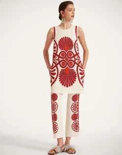 La DoubleJ Pantaloni E Shorts<Stretch PantsMedallion Placée Cream in Envers Satin