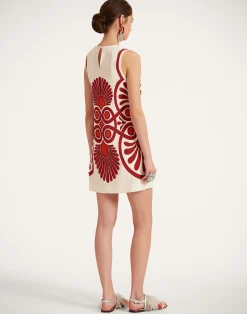 La DoubleJ Camicie E Top|Vestiti<Stretch TunicMedallion Placée Cream in Envers Satin