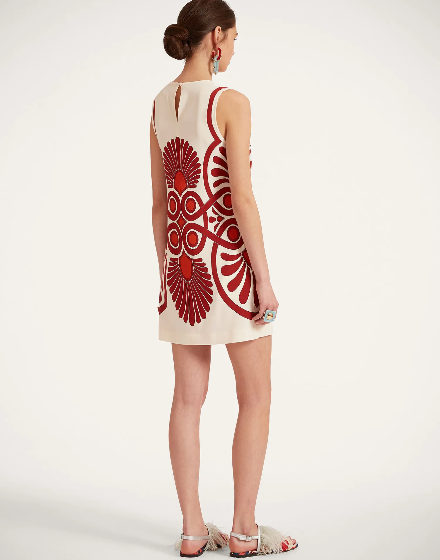 La DoubleJ Camicie E Top|Vestiti<Stretch TunicMedallion Placée Cream in Envers Satin