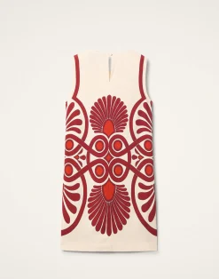 La DoubleJ Camicie E Top|Vestiti<Stretch TunicMedallion Placée Cream in Envers Satin