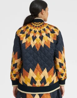La DoubleJ Capispalla<Suki JacketEgyptian Sun Plac&eacute;e Gold in Quilted Twill