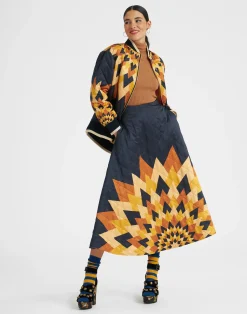 La DoubleJ Capispalla<Suki JacketEgyptian Sun Plac&eacute;e Gold in Quilted Twill