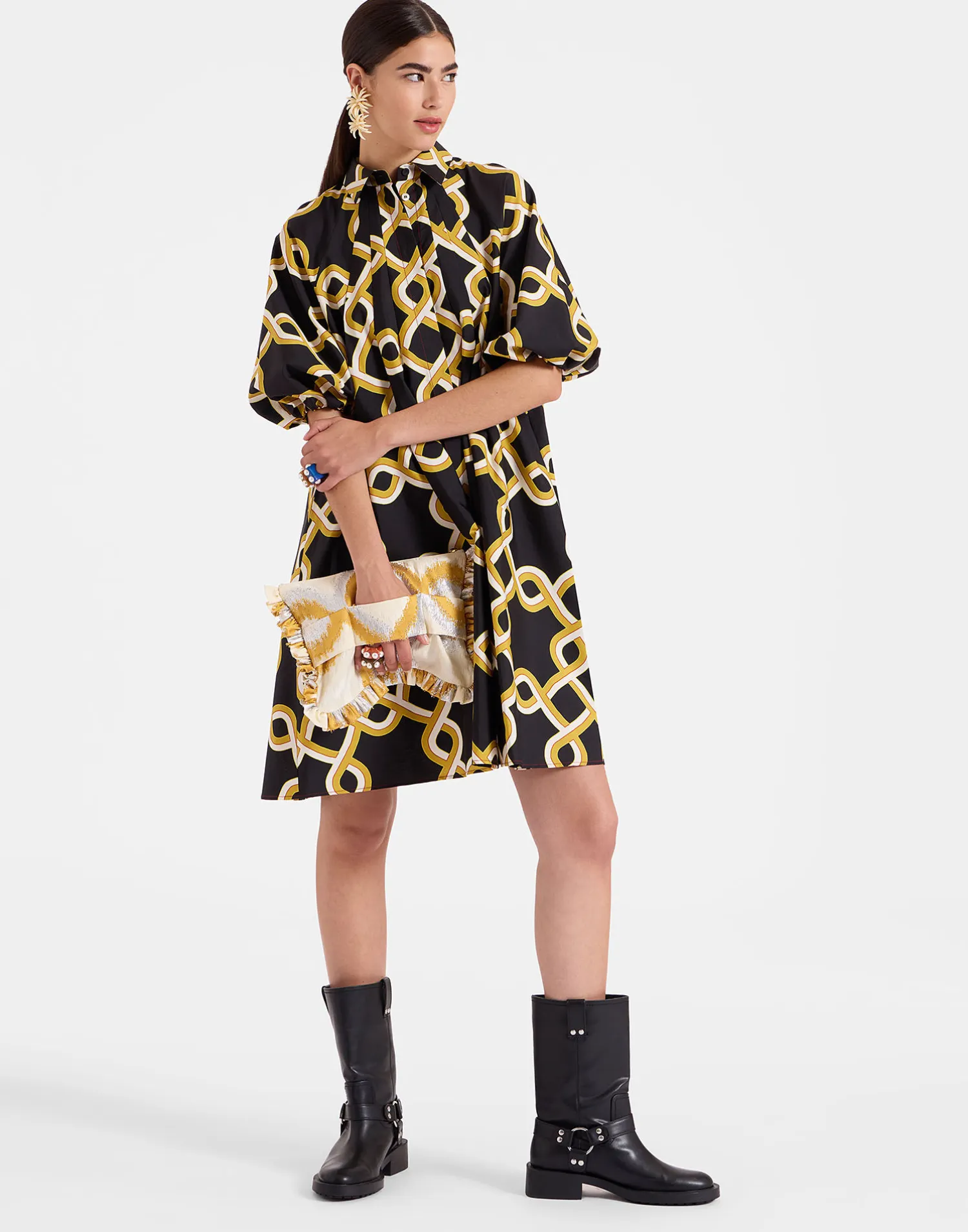 La DoubleJ Vestiti<Sunburst DressTackle Black in Summer Poplin
