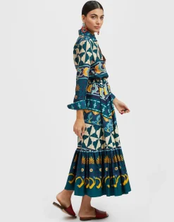 La DoubleJ Gonne<Sunset SkirtCasareale Placèe Emerald in Summer Poplin