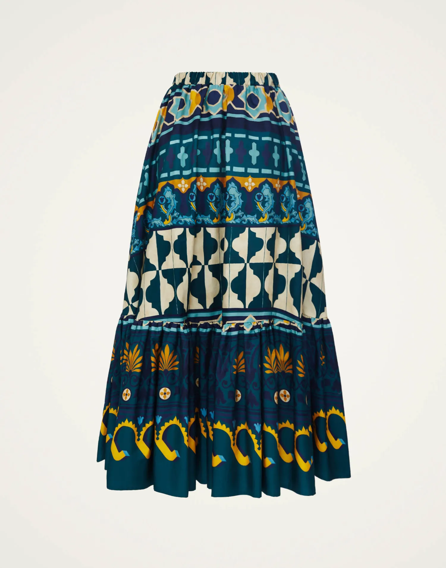 La DoubleJ Gonne<Sunset SkirtCasareale Placèe Emerald in Summer Poplin