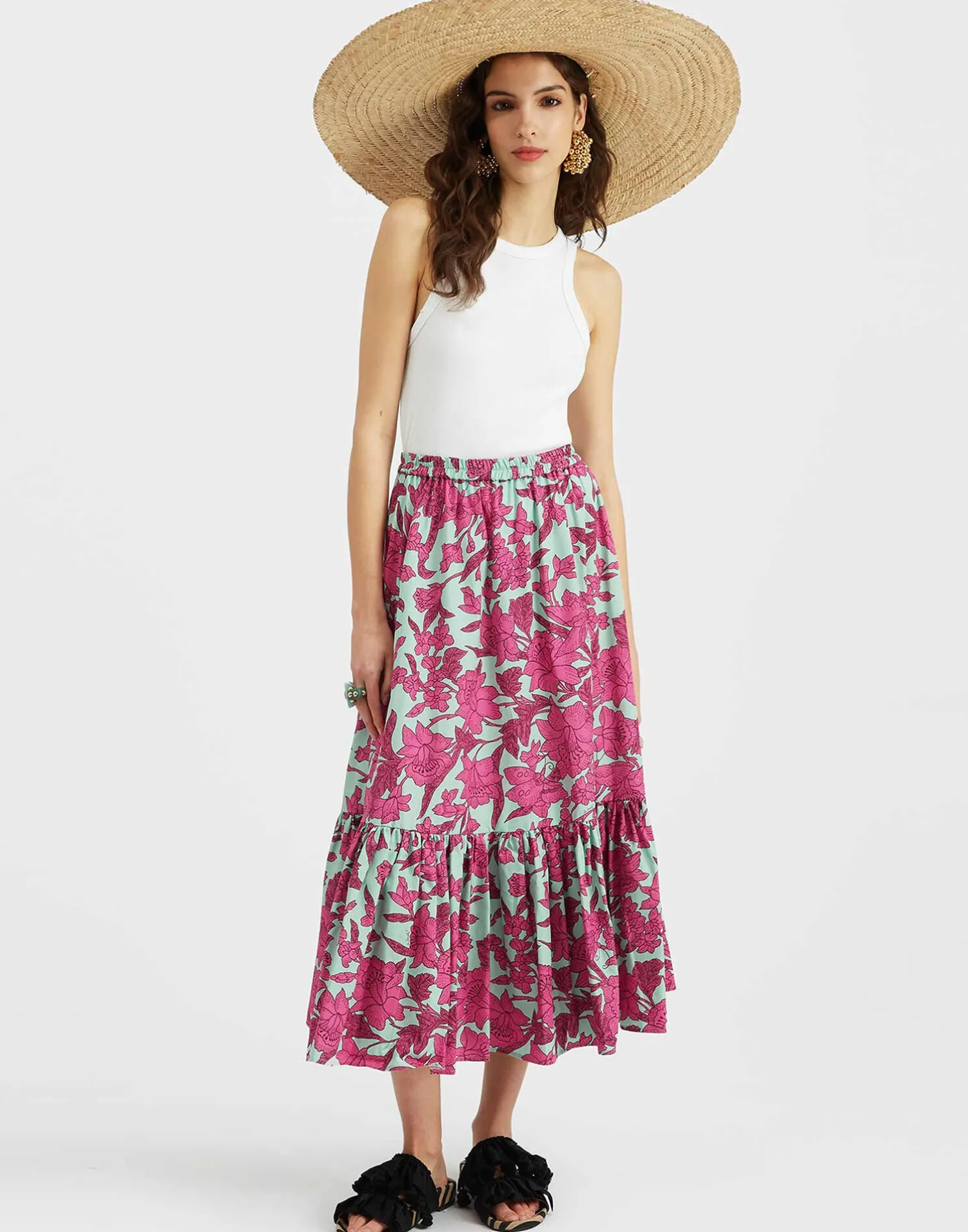 La DoubleJ Gonne<Sunset SkirtLilium Purple in Summer Poplin
