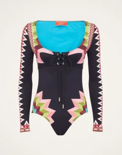 La DoubleJ Moda Mare<Sunset SuitSunset Navy Placée in Lycra