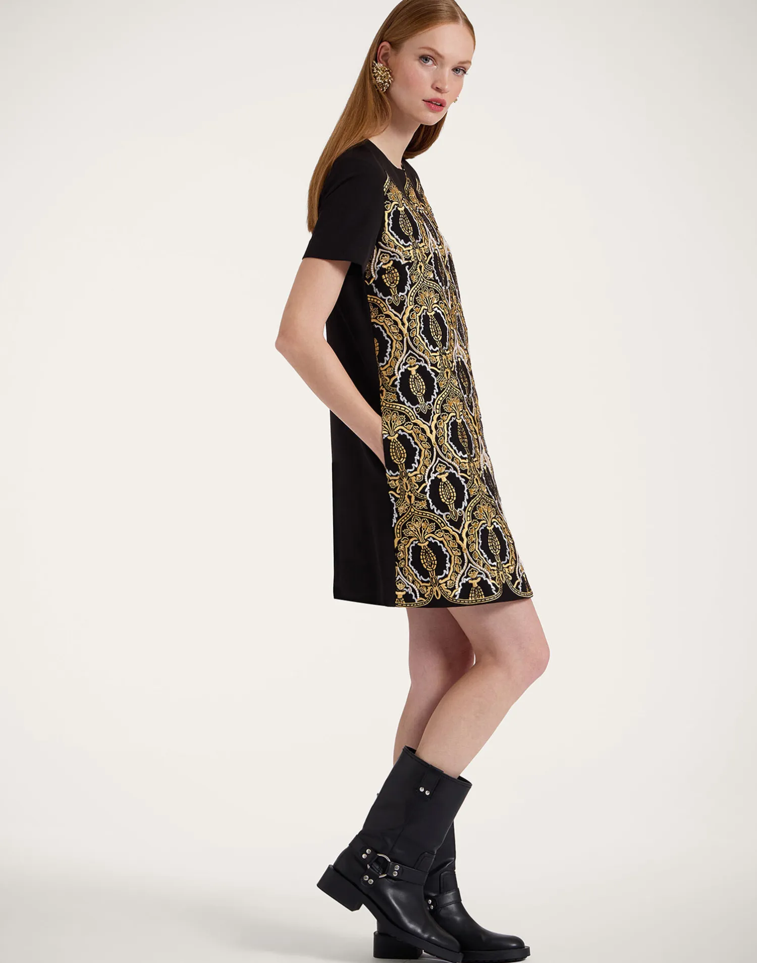 La DoubleJ Vestiti<Super Mini Swing DressSolid Black in Techno Cady