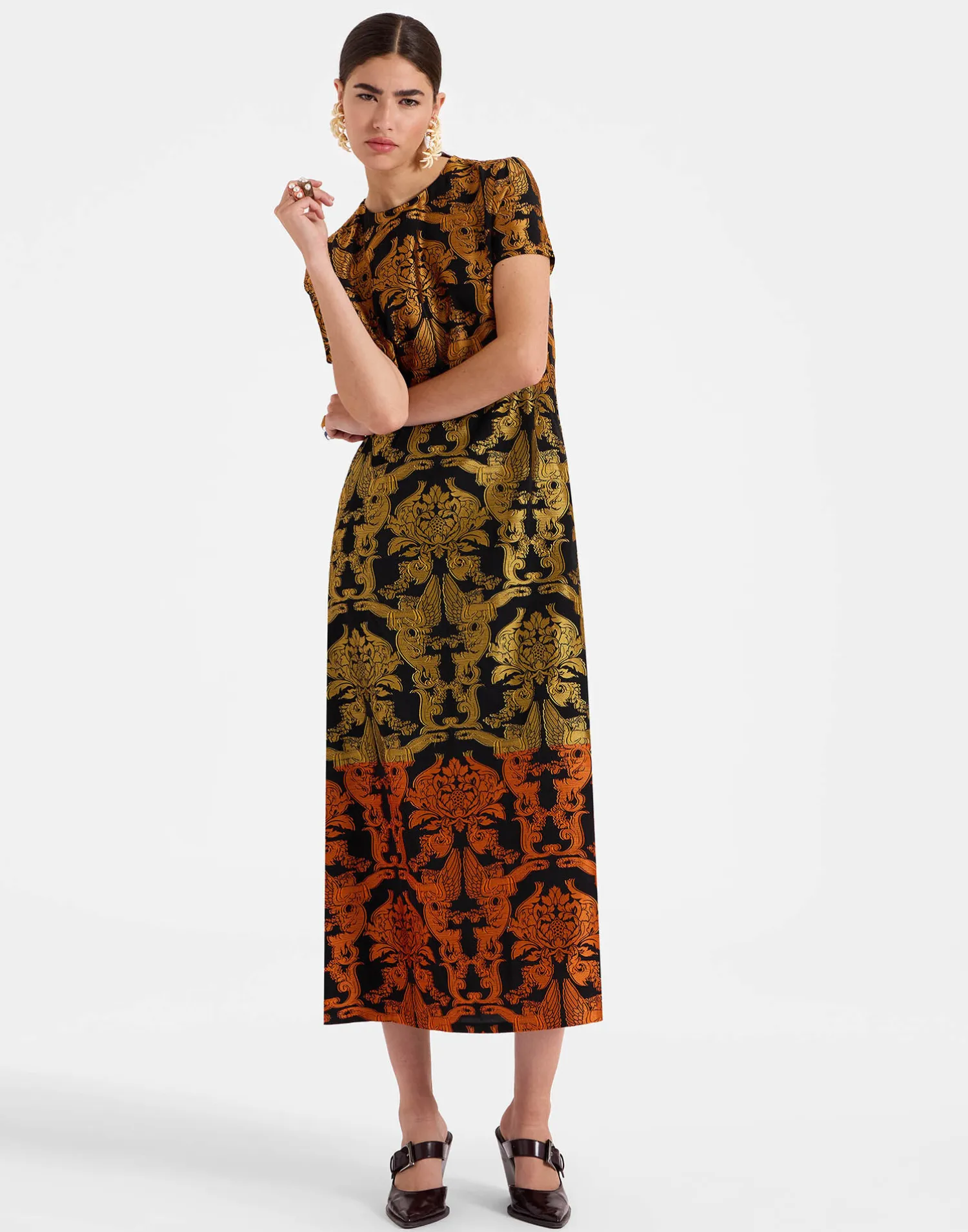 La DoubleJ Vestiti<Super Swing DressCherubs Multicolor in Fil Coupé