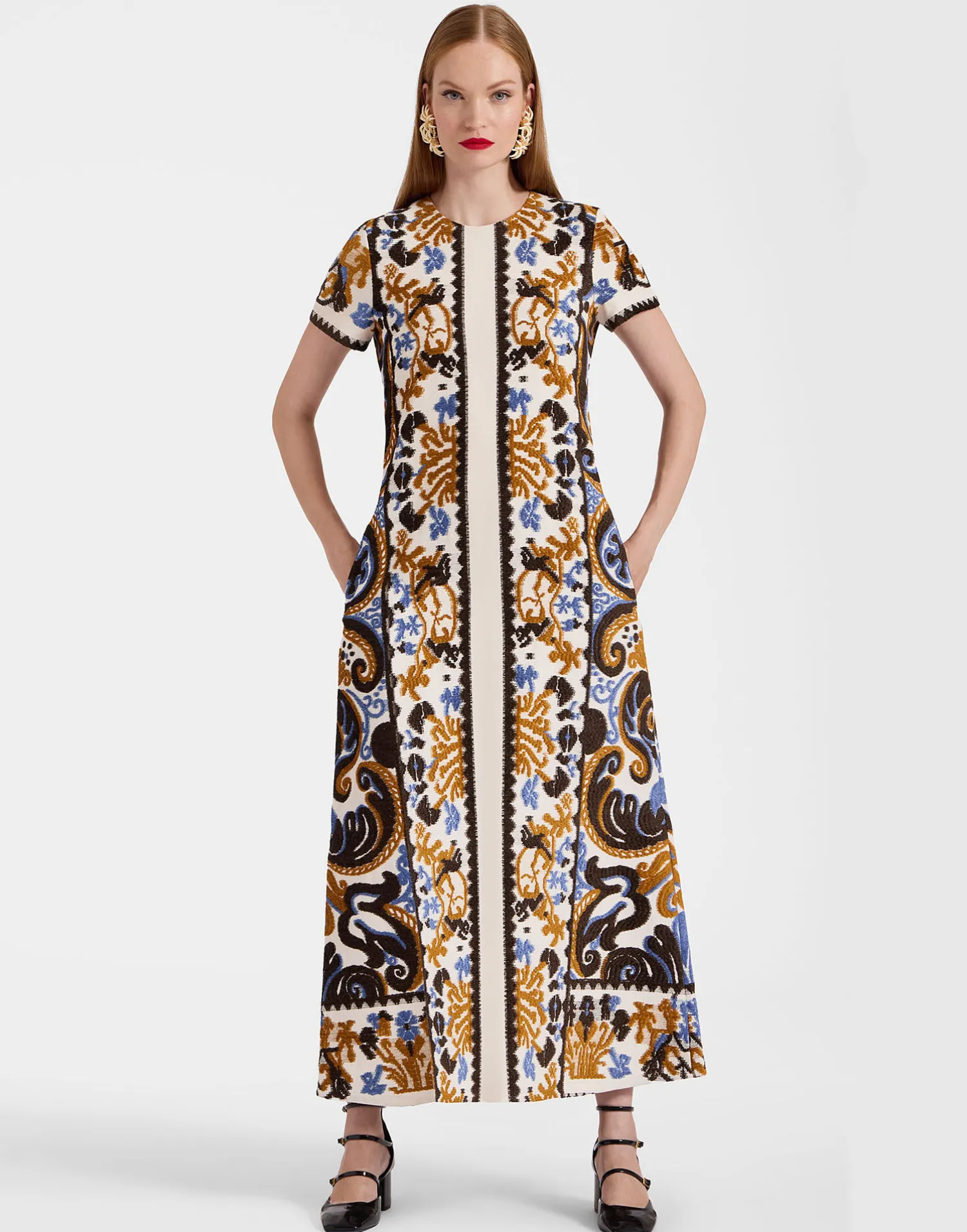 La DoubleJ Vestiti<Super Swing DressCorsini Cream in Jacquard