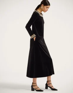 La DoubleJ Vestiti<Super Swing DressSolid Black in Light Velvet