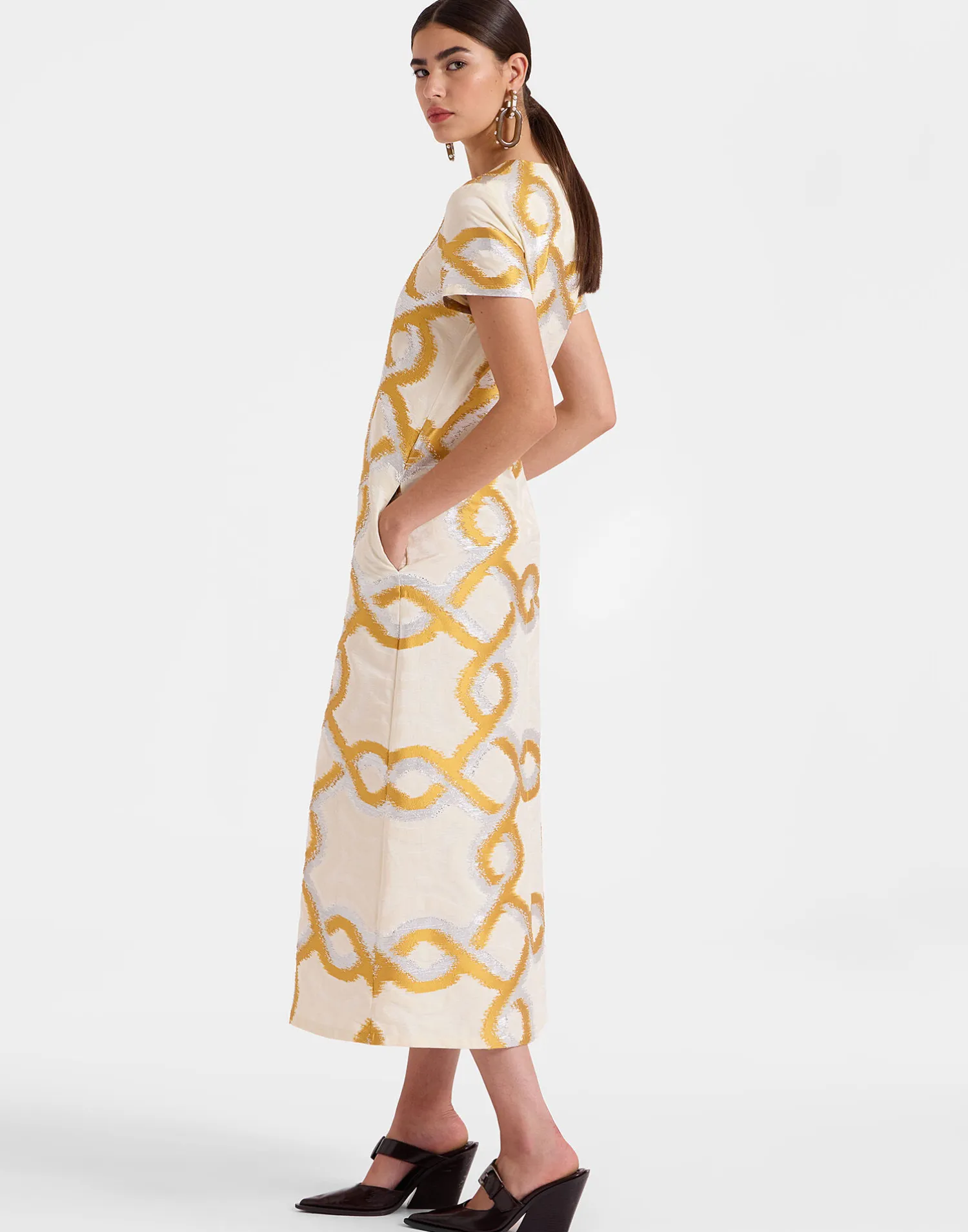 La DoubleJ Vestiti<Super Swing DressTackle Gold in Jacquard