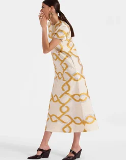 La DoubleJ Vestiti<Super Swing DressTackle Gold in Jacquard