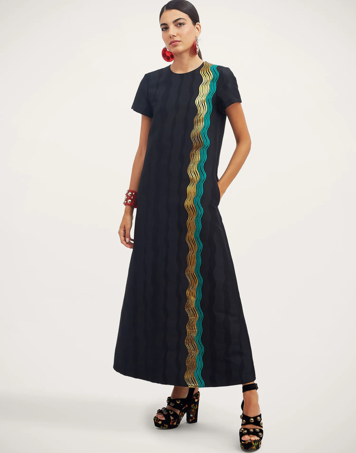 La DoubleJ Vestiti<Super Swing DressThe Nile Black in Jacquard