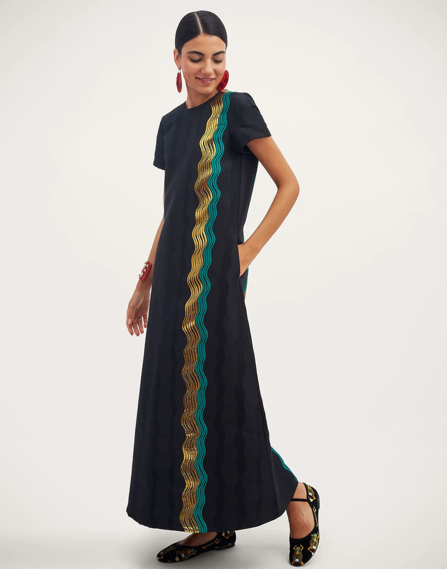 La DoubleJ Vestiti<Super Swing DressThe Nile Black in Jacquard