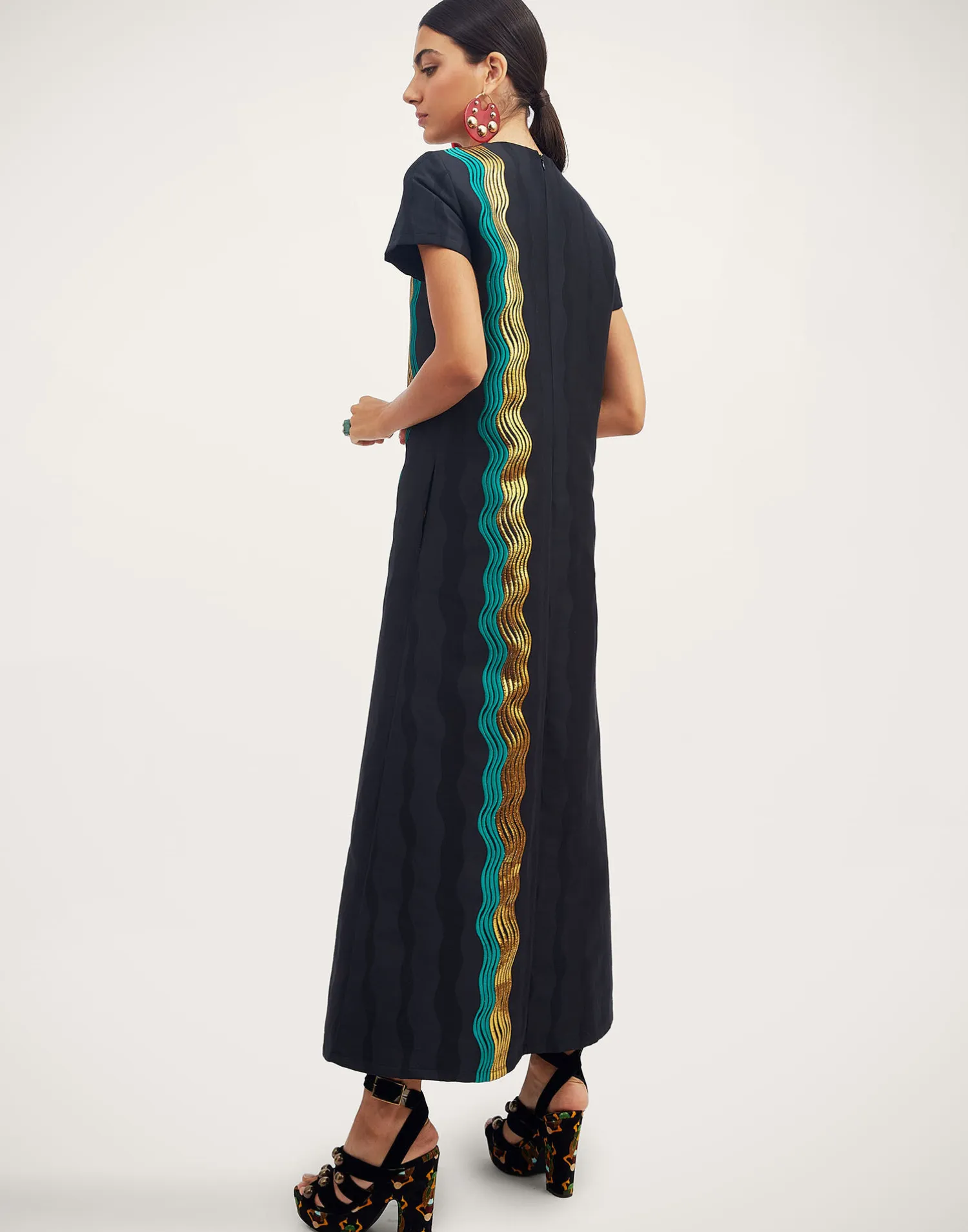 La DoubleJ Vestiti<Super Swing DressThe Nile Black in Jacquard
