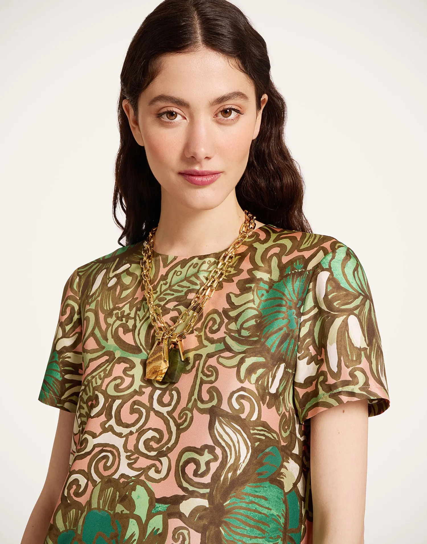 La DoubleJ Party Dressing<Swing DressAnemone Pink in Twill Silk