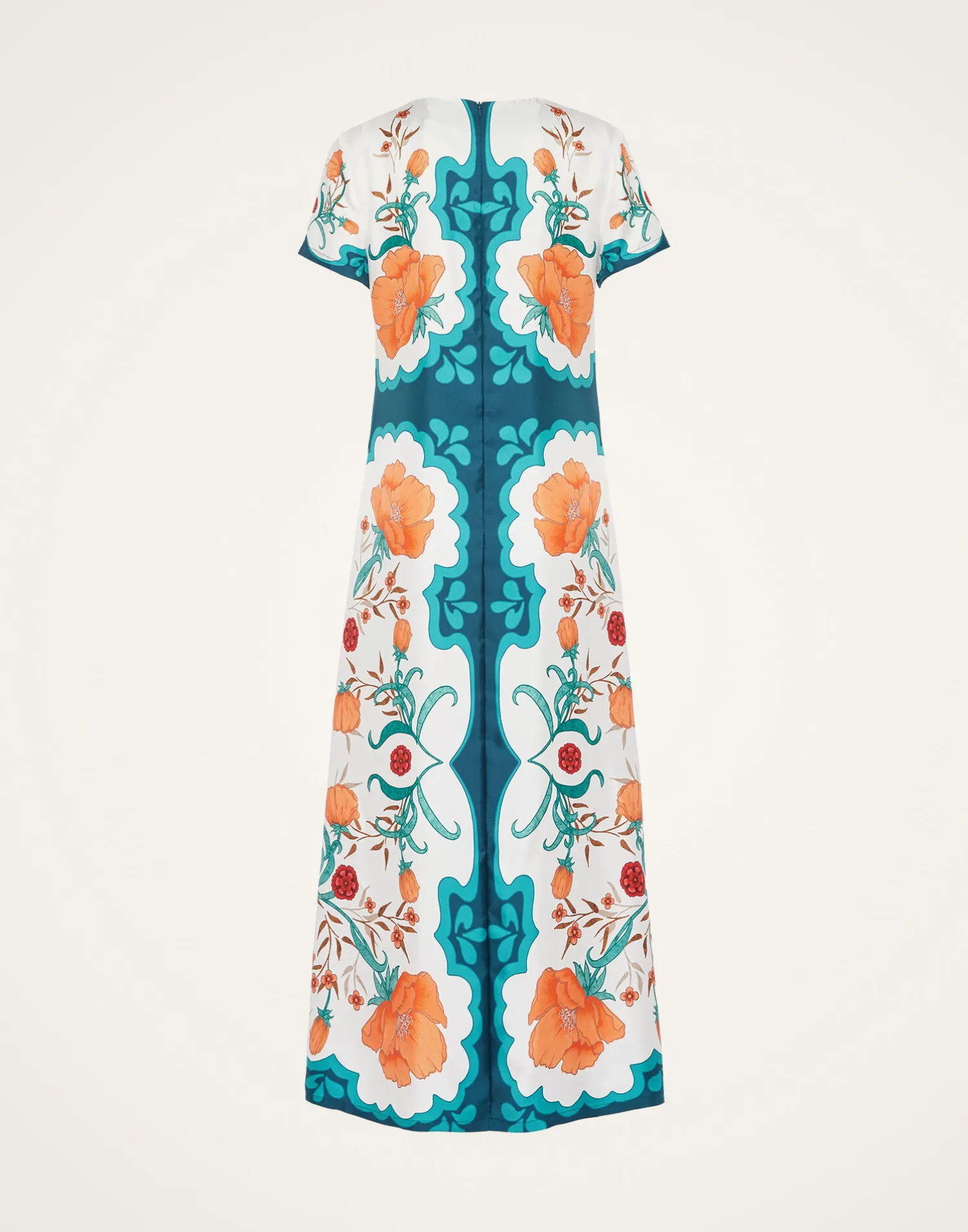La DoubleJ Vestiti<Swing DressMorpheus Placée Orange in Silk Twill
