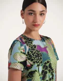 La DoubleJ Vestiti<Swing DressPaesaggio in Silk